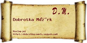 Dobrotka Márk névjegykártya